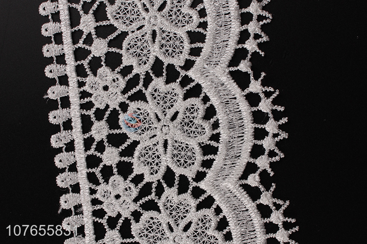 Professional lace manufacturer stretch white floral lace trim