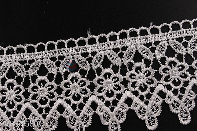 Factory direct custom design hollow floral white lace ribbon