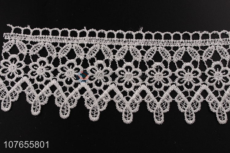 Factory direct custom design hollow floral white lace ribbon