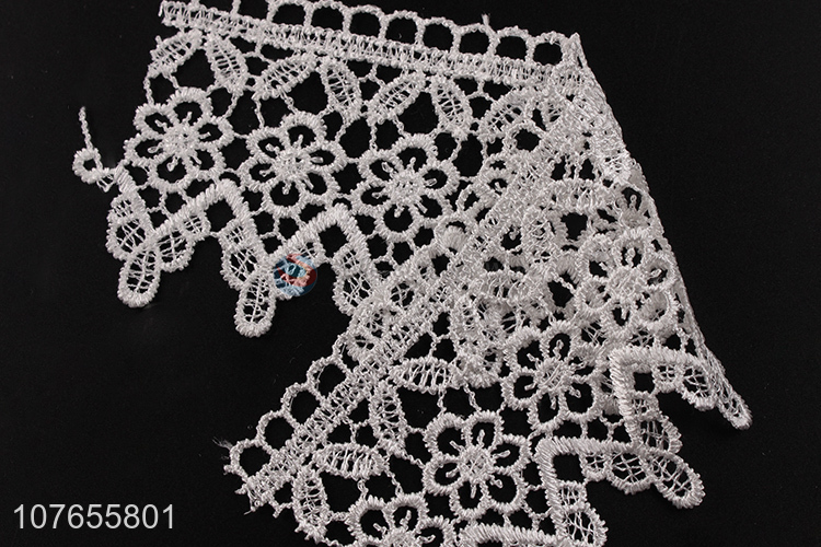 Factory direct custom design hollow floral white lace ribbon