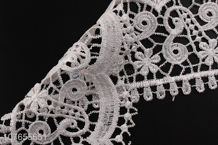 Exquisite embroidered lace trim ribbon for wedding gown and bridal dress lace