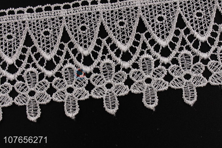 Most popular white embroidery lace ribbon for garment decoration