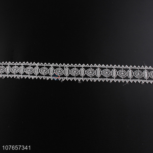 Wholesale latest style cheap decorative white border lace trim 