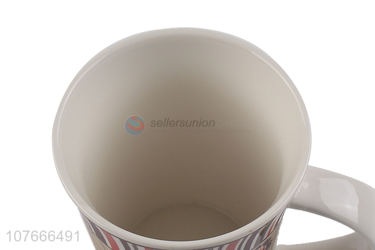 Fashion Printing Ceramic Water Cup Coffee Mug With Handle