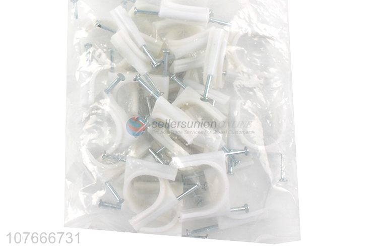 Top quality white plastic adjustable cable clips