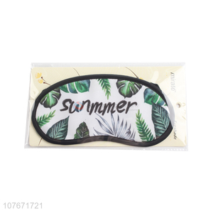 Most popular green plant leaf printed sleep eye mask for office travel