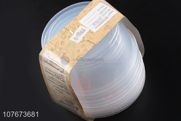 Good Sale 5 Pieces Round Preservation Box Plastic Fresh Box Set