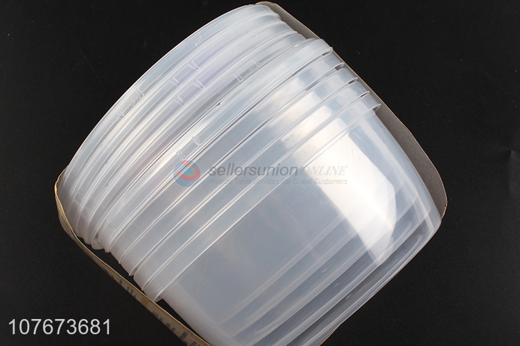 Good Sale 5 Pieces Round Preservation Box Plastic Fresh Box Set