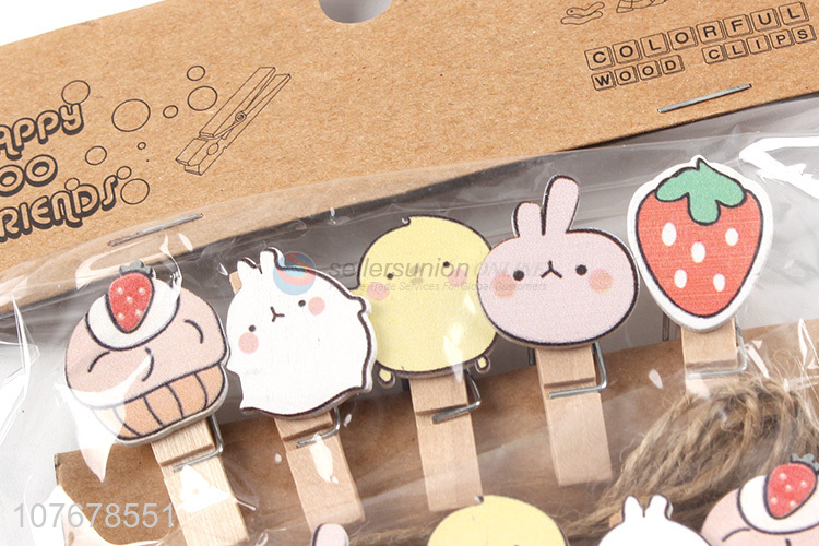 Creative design home decoration cartoon handmade small wooden clip