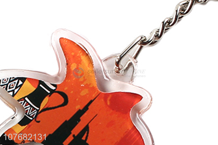 Creative design coconut tree key chain acrylic keychain key ring