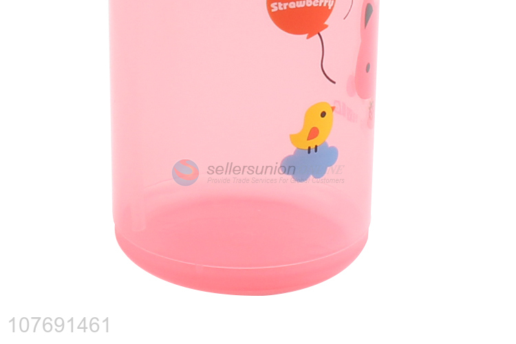 Wholesale cartoon printing kids water bottle with straw and strap