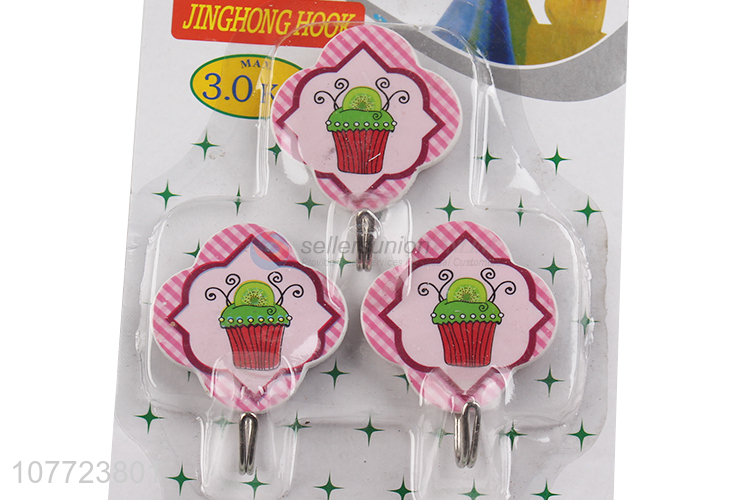 Wholesale 3 pieces cute cartoon sticky hooks wall hook hanger