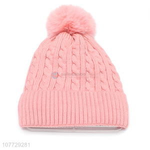 Good sale female winter cap outdoor fleece-lined knitting beanie hat