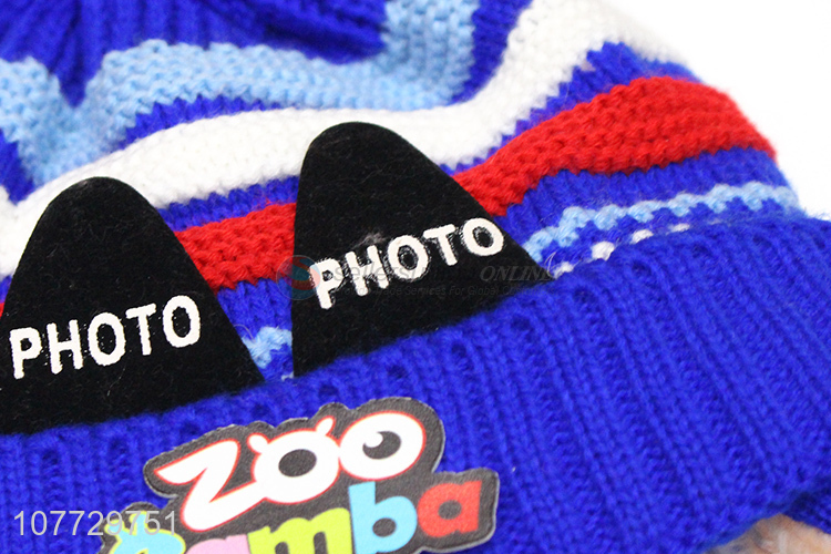 Factory price outdoor children beanies kids winter hat with earflaps
