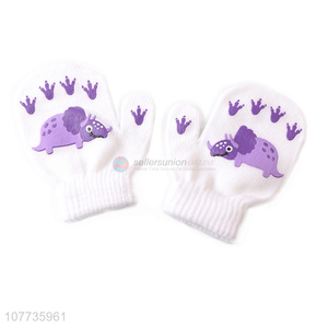 New product kids warm soft knitted gloves with cute pattern