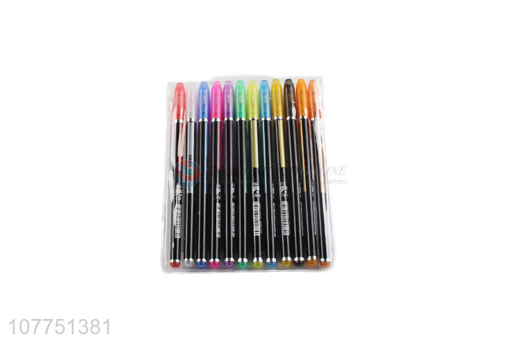 Latest product 12 neon colors highlighter pens neon color glitter pens