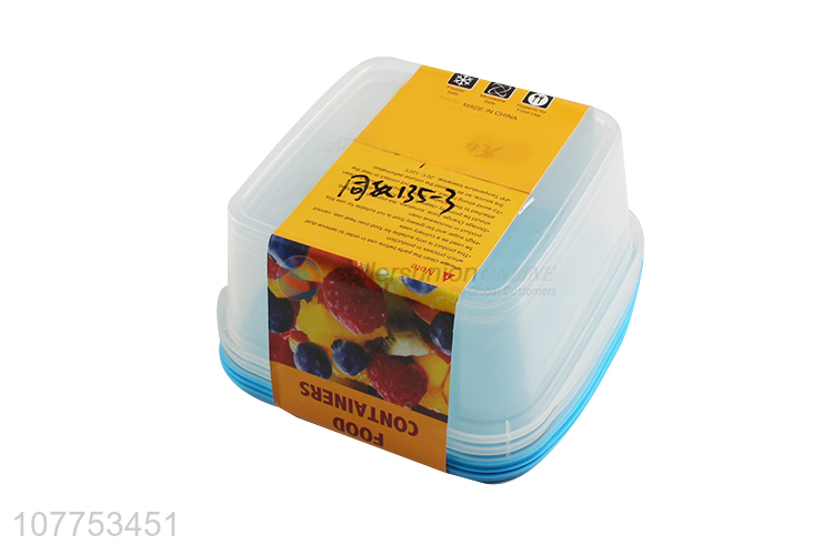 Good Quality Plastic Food Containers 3 Pieces Preservation Box Set