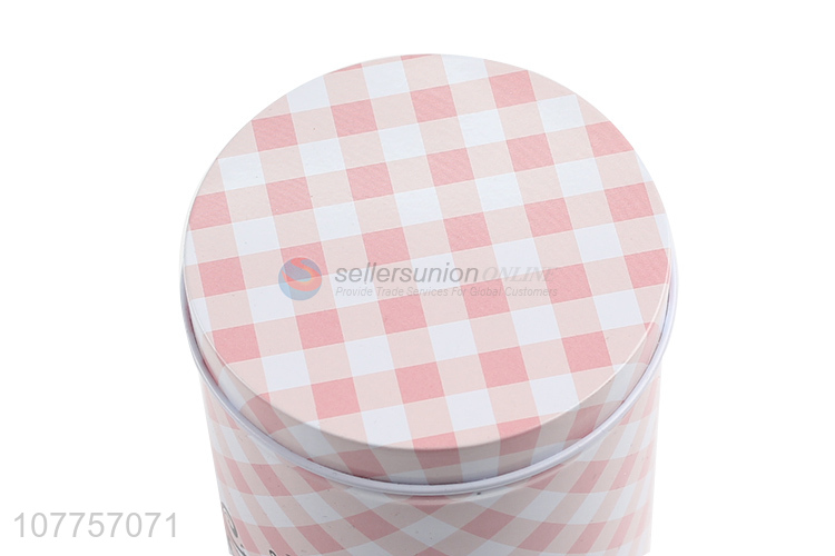 Custom Cylindrical Storage Box Fashion Tin Can Tea Jar