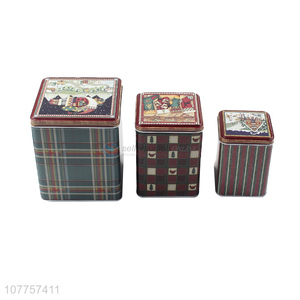 Best Selling 3 Pieces Square Tin Can Storage Tin Box Set