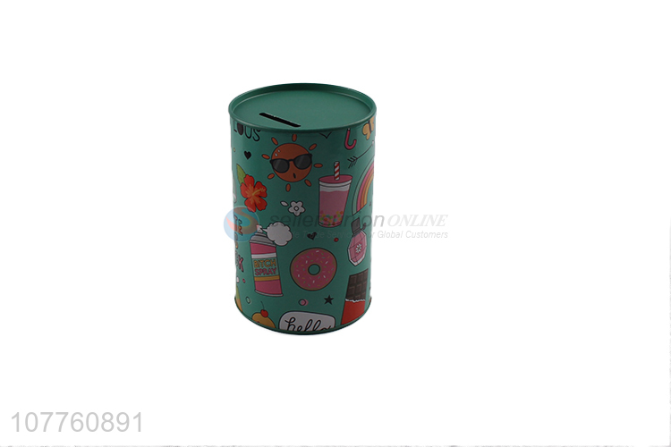 High quality children change storage box round paper card piggy bank