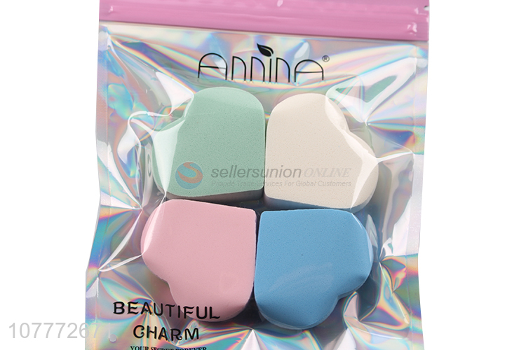 Cute design lady heart shape makeup powder puff