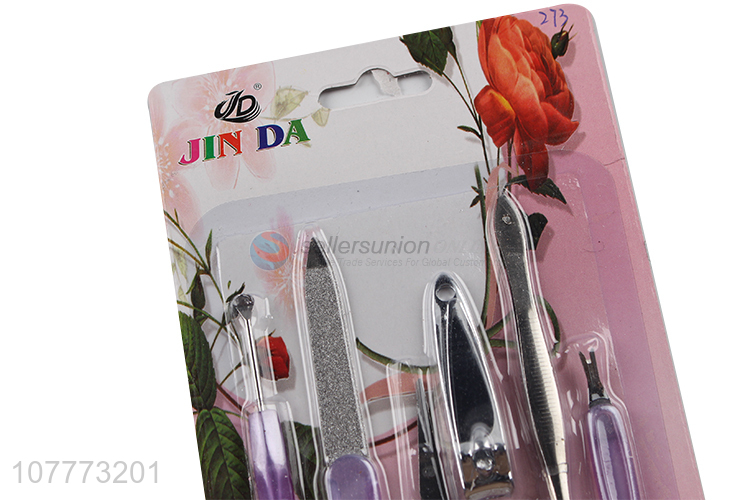 Low price 6 pieces beauty manicure set nail clipper cuticle pusher set