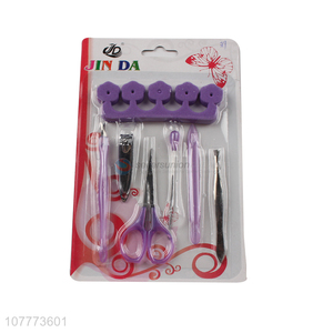 Hot selling 7 pieces beauty manicure pedicure set nail cutter ear pick set