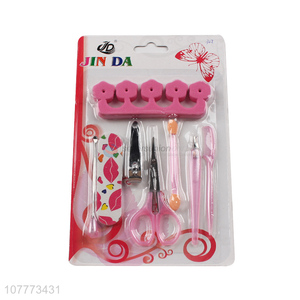 New arrival 8 pieces beauty manicure set nail clipper eye shadow stick set