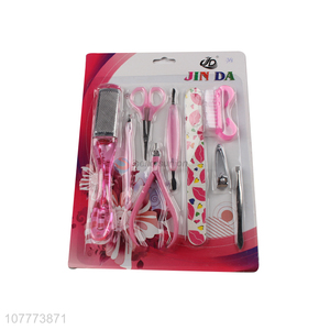 Wholesale 9 pieces beauty manicure set nail cutter pedicure file set