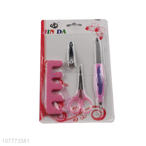 Promotional 4 pieces beauty manicure set nail cutter eyebrow scissors set