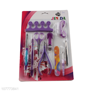 Promotional 10 pieces beauty manicure set nail clipper ear pick set