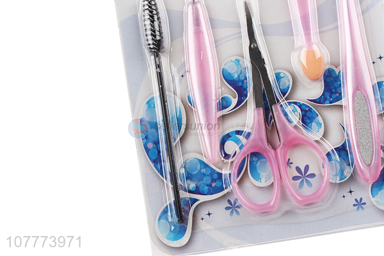 New arrival 7 pieces bauty manicure nose scissors callus pusher set