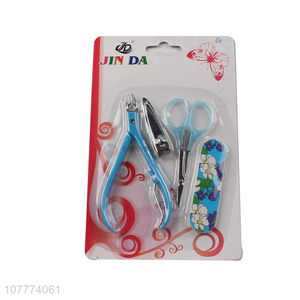 New arrival 4 pieces beauty manicure set nose scissors cuticle scissors set