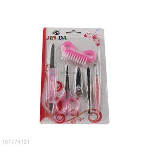 High quality 6 pieces beauty manicure set nail clipper ear pick set