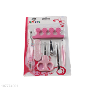 Wholesale 7 pieces beauty manicure set nail file ear pick set