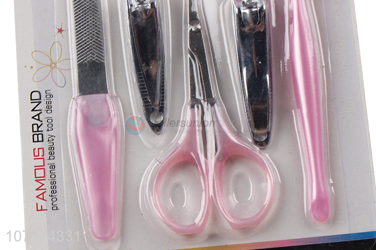 Factory price 6 pieces beauty manicure set nail file eyebrow scissors set