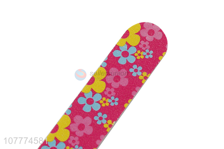 Fashionable flower pattern sandpaper nail file sponge nail file