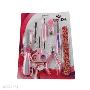 Factory price 8 pieces beauty manicure set callus cutter eyebrow scissors set