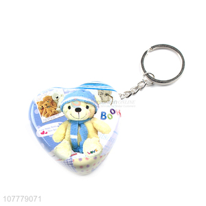 Fashion Printing Heart Shape Tin Can Key Chain