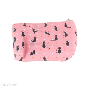 Cute design cartoon cat pvc makeup bag travel wash bag