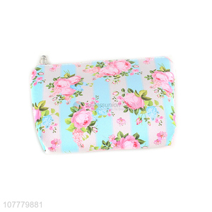 Hot selling flower pattern pvc cosmetic bag toiletry bag