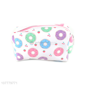 Recent product donut pattern pvc makeup bag cosmetic pouch