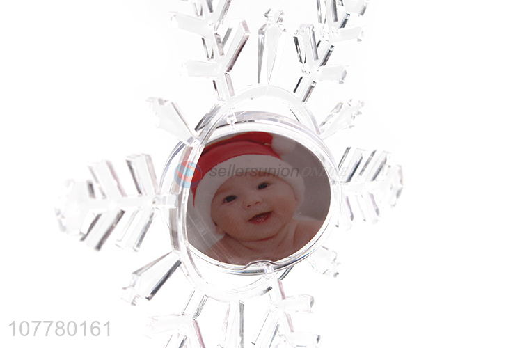 Factory wholesale plastic snow globe ornaments decorative photo frame