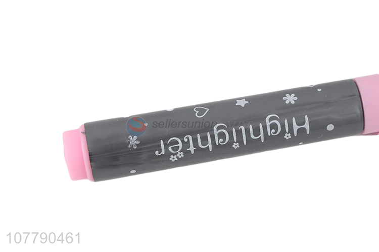 Popular Bright Color Highlighter Pen Fashion Fluorescent Pen