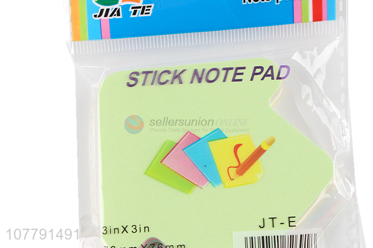 Promotional 3*3inch fluorescent color blank tearable sticky notes