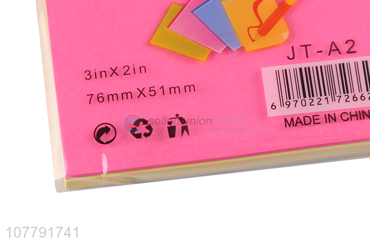 New design neon color sticky notes removable paper memo pads