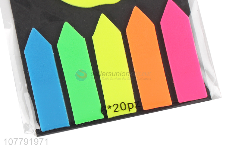 New design neon color paper index bookmark removable sticky note