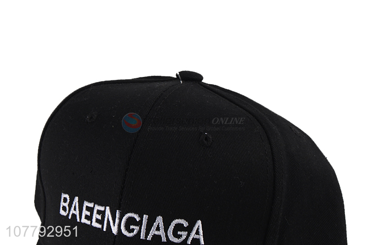 Wholesale Black Cotton Embroidered Baseball Cap Baseball Hat