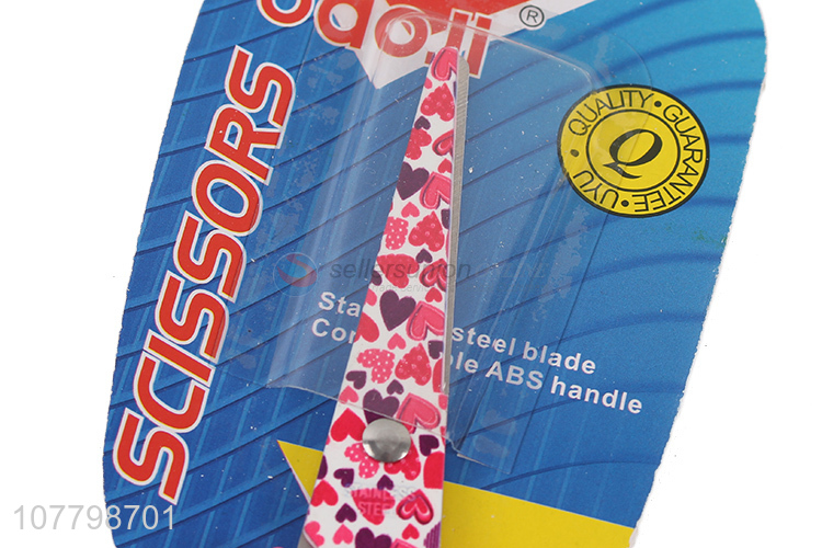 New arrival pink heart pattern blade scissors