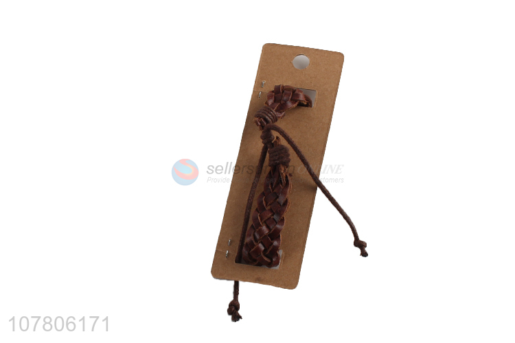 Chinese factory wholesale brown handmade bracelet leather bracelet